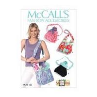McCalls Accessories Sewing Pattern 7418 Shoulder Bags with Decorative Accents