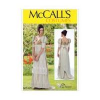 McCalls Ladies Sewing Pattern 7420 Empire Waist Dress Historial Costume