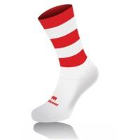 Mc Keever Pro Mid Hooped Socks - Youth - White/Red