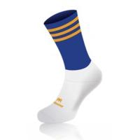 Mc Keever Pro Mid 3 Bar Socks - Youth - White Ankle/Royal/Gold