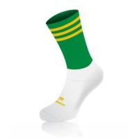 Mc Keever Pro Mid 3 Bar Socks - Youth - White Ankle/Green/Gold