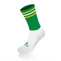 mc keever pro mid 3 bar socks youth white anklegreen2 gold1 white bar