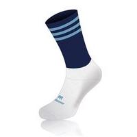 Mc Keever Pro Mid 3 Bar Socks - Youth - White Ankle/Navy/Sky