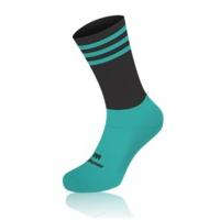 Mc Keever Pro Mid 3 Bar Socks - Youth - Flourescent Turquoise Ankle/Black/Flourescent Turquoise