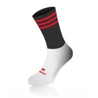 Mc Keever Pro Mid 3 Bar Socks - Youth - White Ankle/Black/Red