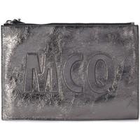 McQ Alexander McQueen Alexander McQueen steel laminated leather pochette women\'s Pouch in Silver