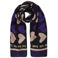 mcq alexander mcqueen heart print scarf