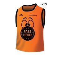 mc keever coachzone mesh football training bibs youth 15 pack orange