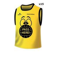 Mc Keever Coachzone Mesh Football Training Bibs (Youth) - 15 Pack - Yellow