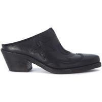 McQ Alexander McQueen Alexander McQueen Solstice black leather sabot women\'s Court Shoes in black