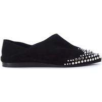 McQ Alexander McQueen Alexander McQueen Fold blac suede slippers with studs women\'s Loafers / Casual Shoes in black