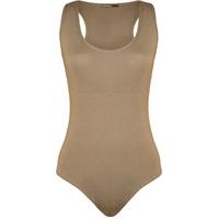 mckenzie basic racer back sleeveless bodysuit mocha