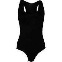 Mckenzie Basic Racer Back Sleeveless Bodysuit - Black