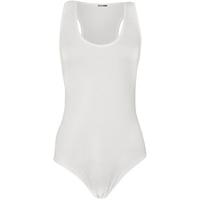 Mckenzie Basic Racer Back Sleeveless Bodysuit - White