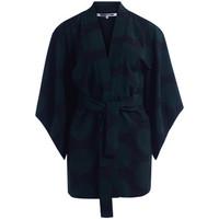 McQ Alexander McQueen Alexander McQueen black black Kimono with green polka dots women\'s Coat in green