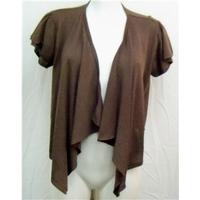 M&Co brown short waterfall cardigan Size M