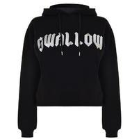 MCQ ALEXANDER MCQUEEN Swallow Cropped Hooded Sweatshirt