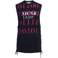 McQ Alexander McQueen Alexander McQueen black top with print women\'s Vest top in black