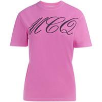 McQ Alexander McQueen Alexander McQueen Tattoo Print pink cotton t-shirt women\'s Shirts and Tops in pink