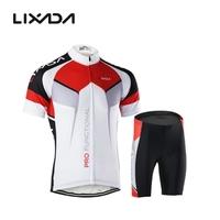 Men Breathable Quick Dry Comfortable Short Sleeve Jersey + Padded Shorts Cycling Clothing Set Riding Sportswear