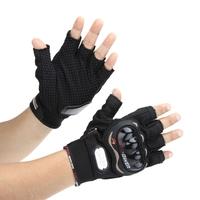 Men Motorcycle Bike Bicycle Half Finger Anti Slip 3D Hard Shell Protective Cycling Riding Racing Gloves