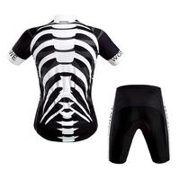 Men Women Breathable Outdoor Short Sleeve Cycling Jersey 3D Padded Shorts Set