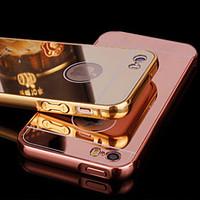 metal frame and mirror plating backplane cell phone case for iphone 55 ...