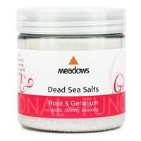 meadows dead sea salts rose geranium 300g