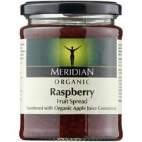 meridian org raspberry fruit spread 284g