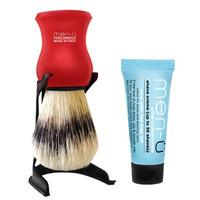 men-u Barbiere Shaving Brush and Stand - Red