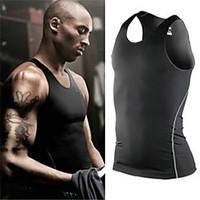mens sleeveless running compression clothing tights quick dry compress ...