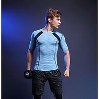 Men\'s Short Sleeve Running T-shirt Breathable Spring Summer Sports Wear Football/Soccer Snowsports Running Polyester Tight