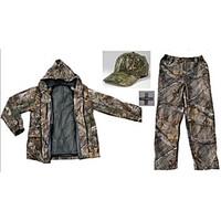 Men Outdoor Spoorts Bionic Camouflage Hunting Wader Fishing Suits Camo Hunting Clothing Suit =JacketTrousersHat