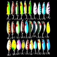 Metal Bait Spoon Fishing Lure 30pcs 5.6-7.3g with Hooks