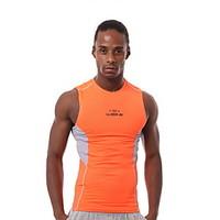 Men\'s Short Sleeve Running Tops Comfortable Sunscreen Spring Summer Fall/Autumn Sports Wear Running Cotton Chinlon Slim Black Classic