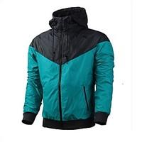 Men\'s Long Sleeve Running Jacket Sweatshirt Breathable Windproof Comfortable Spring Fall/Autumn Sports Wear Leisure Sports Running Slim