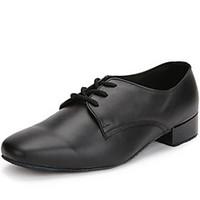 mens dance shoes heels real leather low heel black