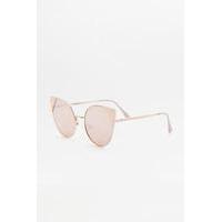 metal clipped cat eye sunglasses pink