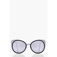 Metal Frame Cat Eye Sunglasses - silver