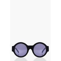 Mette Velvet Round Sunglasses - black