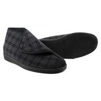 mens check velcro bootee slippers