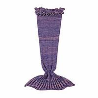 Mermaid Tail Fairytale Festival/Holiday Halloween Costumes Light Purple Purple Yellow Blue Patchwork More Accessories TailHalloween