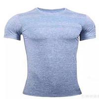 Men\'s Short Sleeve Running T-shirt Breathable Summer Sports Wear Running Polyester Slim