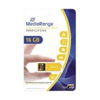 MediaRange USB 2.0 nano flash drive paper-clip 16GB yellow