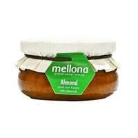 mellona organic pure raw honey with almond glass jar 230g