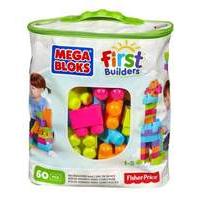 mega bloks first builders blocks with bag 60pcs green