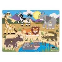 melissa doug safari wooden peg puzzle set