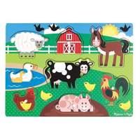 melissa doug farm animals wooden peg puzzle set