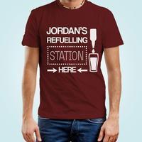 Mens Customised Beer Filling Station Tee