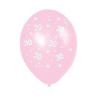 Metallic Latex Balloon Age 30 Pale Pink (sold Singly)